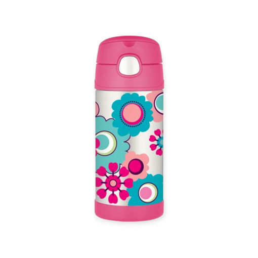 Picture of THERMOS FUNTAINER BOTTLE FLORAL PINK 0.355L